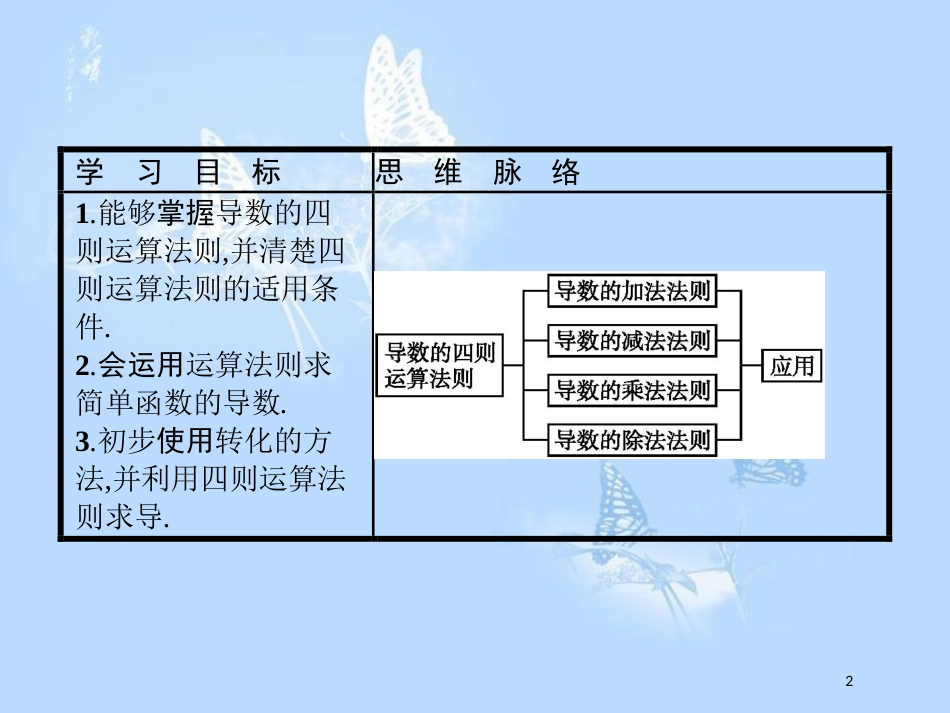 高中数学 第二章 变化率与导数 2.4 导数的四则运算法则课件 北师大版选修2-2_第2页