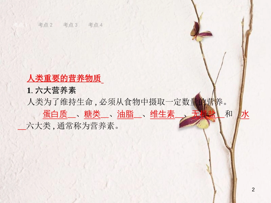 （甘肃专版）中考化学总复习 第12单元 化学与生活课件_第2页