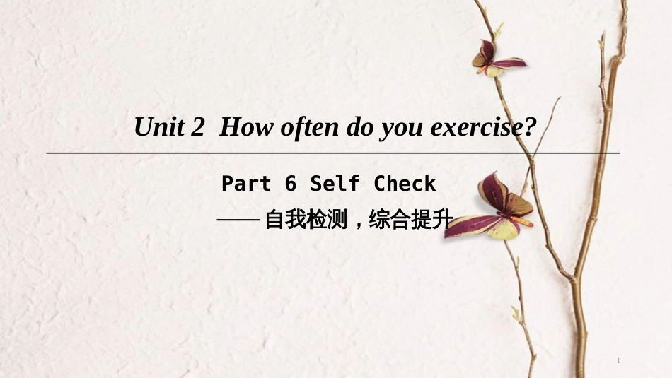 八年级英语上册 Unit 2 How often do you exercise Part 6 Self Check课件 （新版）人教新目标版_第1页