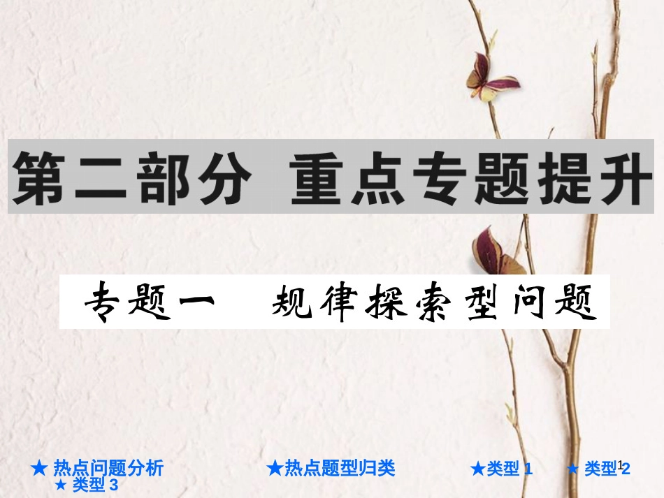 中考数学总复习 第二部分 重点专题提升 专题一 规律探索型问题课件_第1页