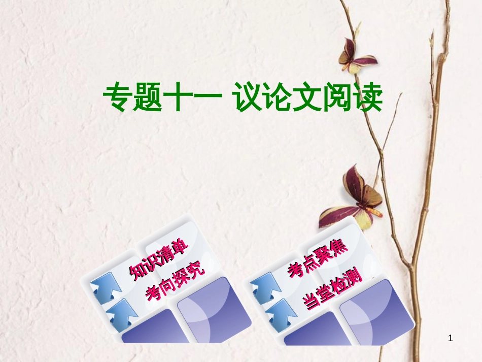 （江西专版）中考语文 第3篇 现代文阅读 专题十一 议论文阅读课件_第1页