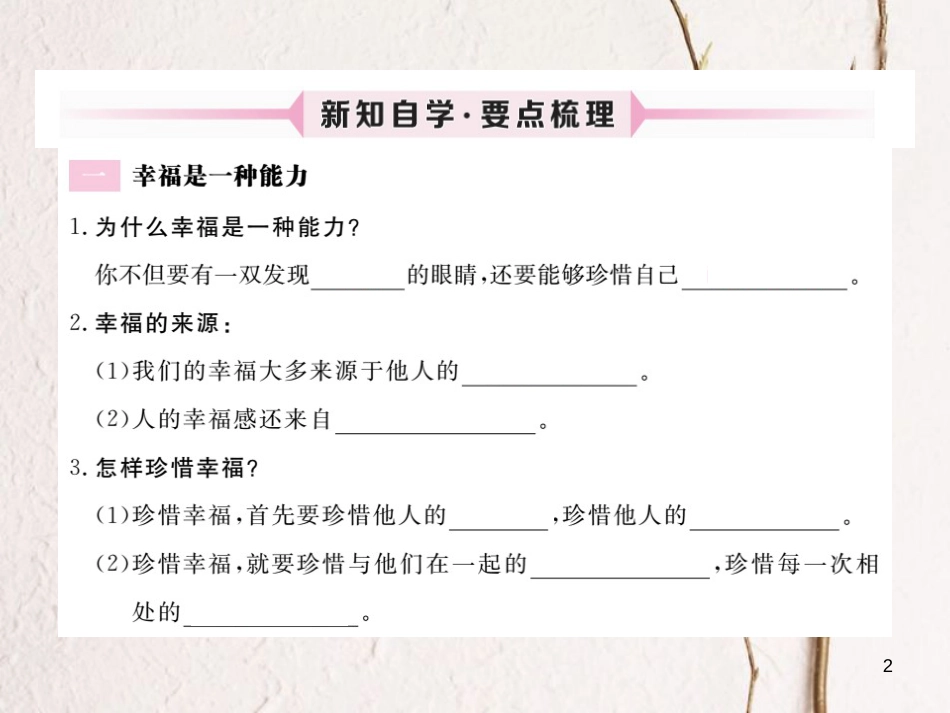 九年级政治全册 第四单元 从这里出发 第十课 幸福的味道 第2框 幸福是一种能力 幸福门票课件 人民版_第2页