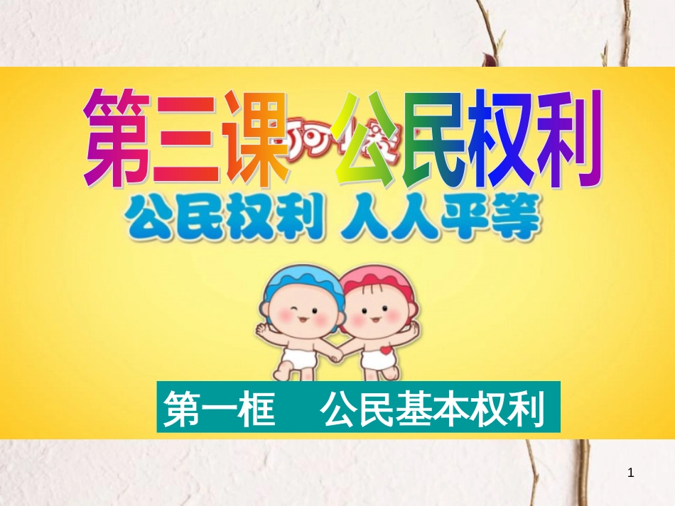 八年级道德与法治下册 第二单元 理解权利义务 第三课 公民权利 第1框 公民基本权利课件2 新人教版_第1页