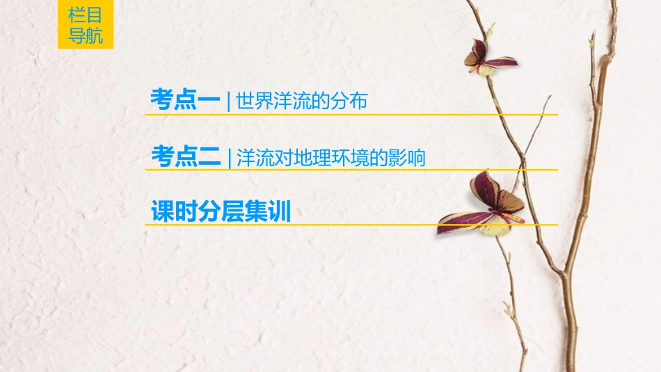 2019版高考地理一轮复习 第2章 自然地理环境中的物质运动和能量交换 第5节 海洋水的运动——世界洋流课件 中图版_第2页