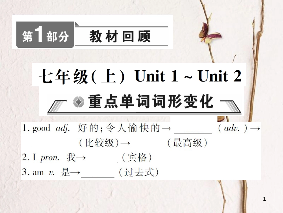 中考英语总复习 七上 Unit 1-2课件 仁爱版_第1页