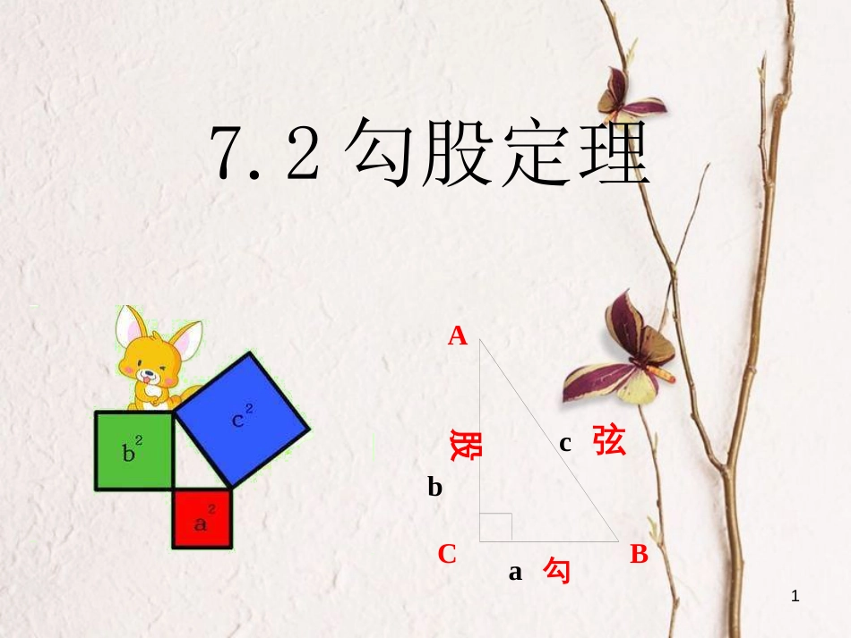 八年级数学下册 7.2 勾股定理课件 （新版）青岛版_第1页