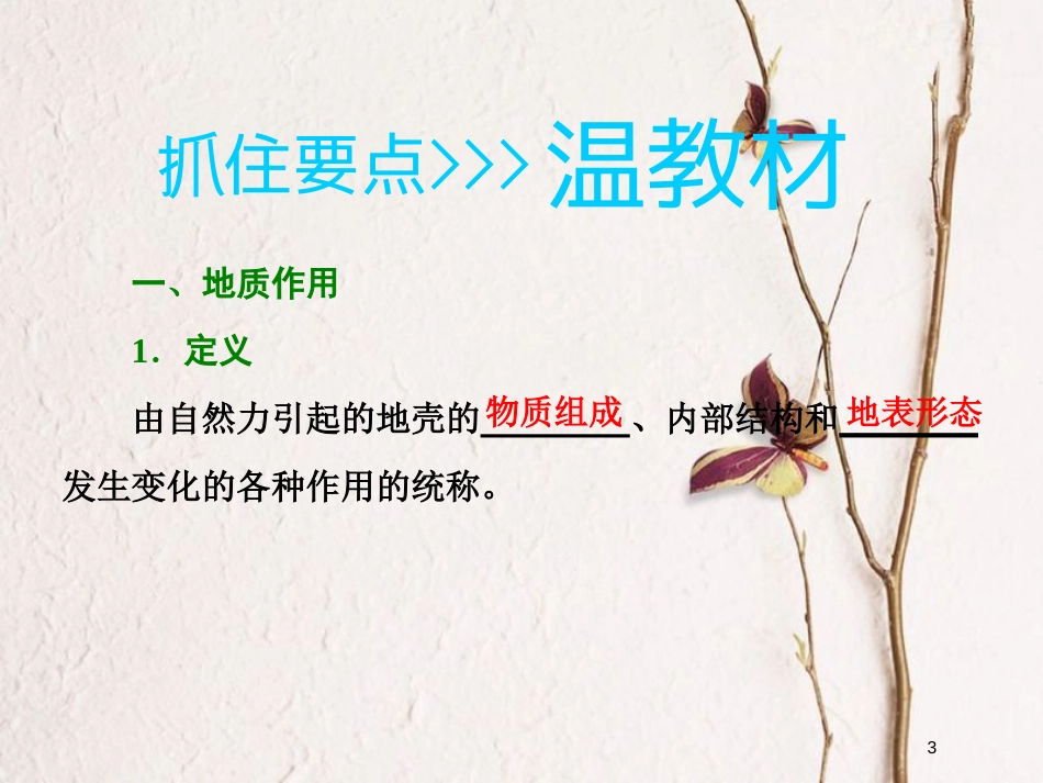 2019版高考地理一轮复习 第一部分 第二章 自然地理环境中的物质运动和能量交换 第五讲 地壳的运动和变化精选课件_第3页