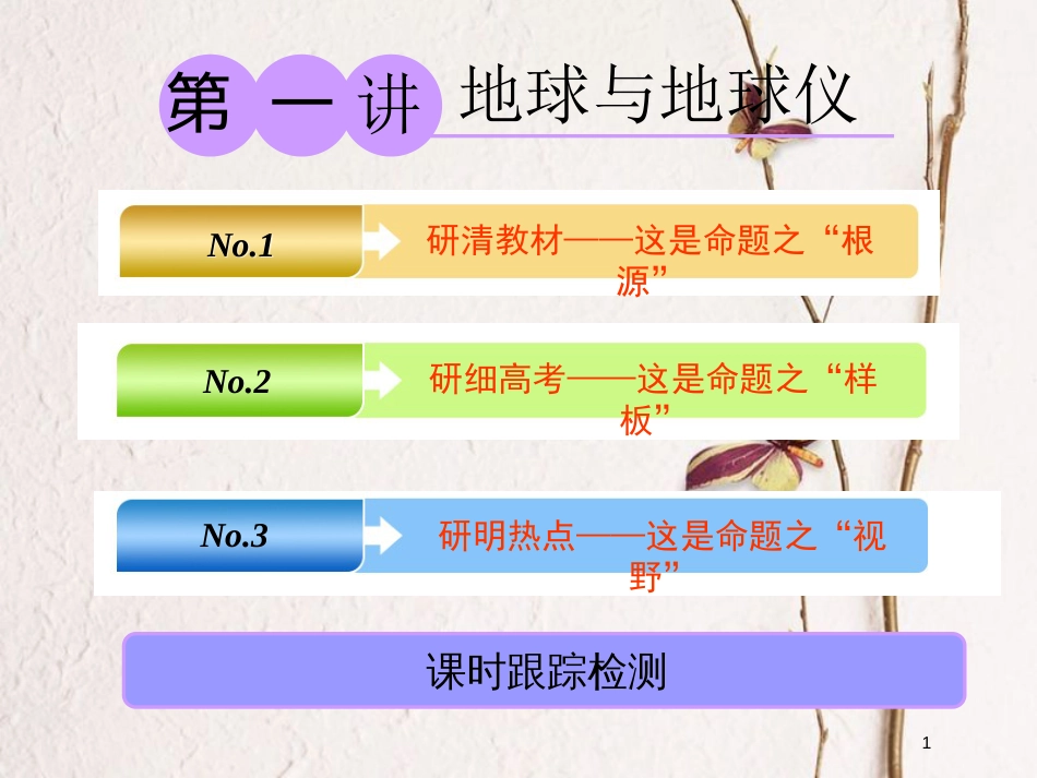 2019版高考地理一轮复习 第一部分 第一章 宇宙中的地球（含地球和地图）第一讲 地球与地球仪课件 中图版(1)_第1页