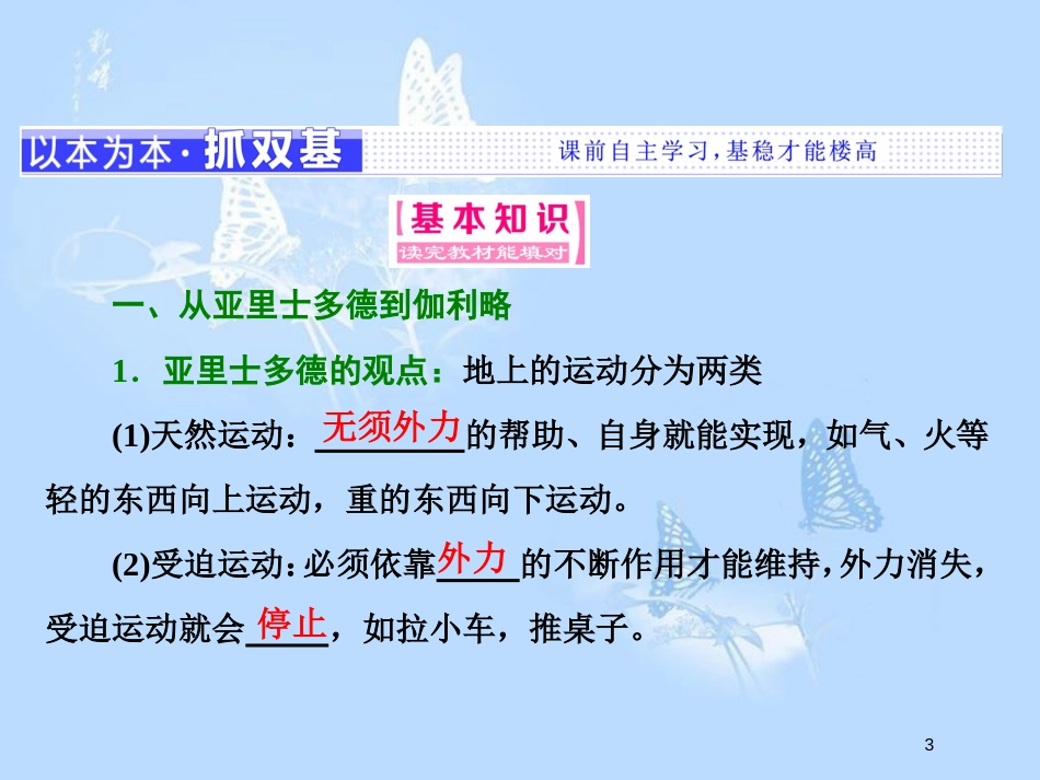 高中物理 第三章 牛顿运动定律 第1节 牛顿第一定律课件 教科版必修1_第3页