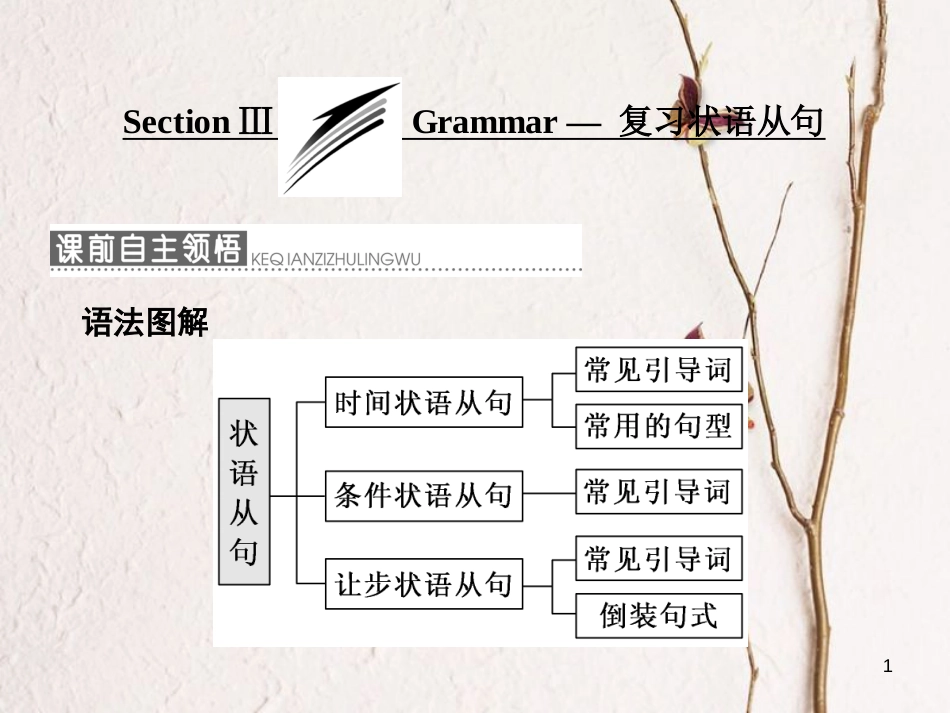 高中英语 Module 5 The Great Sports Personality Section Ⅲ Grammar-复习状语从句课件 外研版必修5_第1页