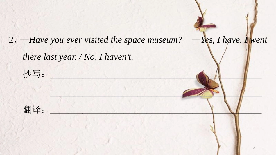 学年八年级英语下册 Unit 9 Have you ever been to a museum Part 3 Grammar Focus课件 （新版）人教新目标版_第3页