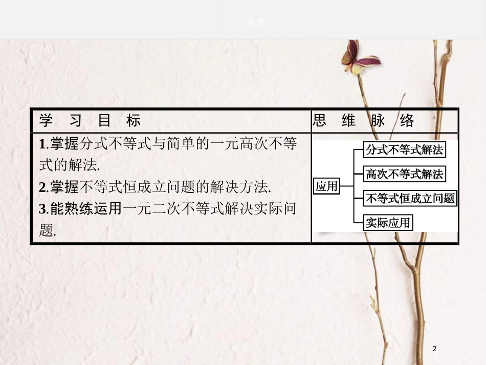 高中数学 第三章 不等式 3.2.2 一元二次不等式的应用课件 北师大版必修5_第2页