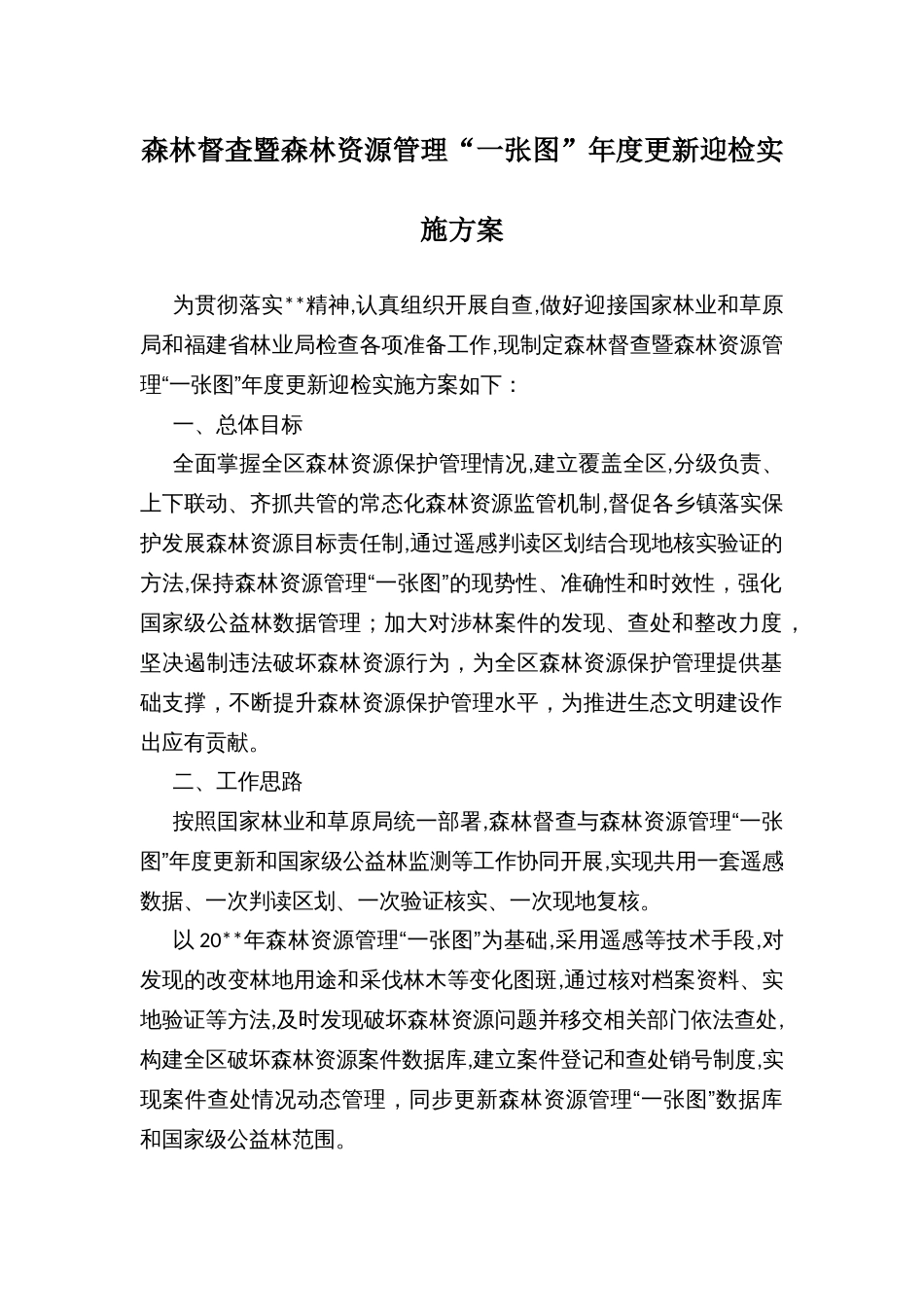 森林督査暨森林资源管理“一张图”年度更新迎检实施方案_第1页