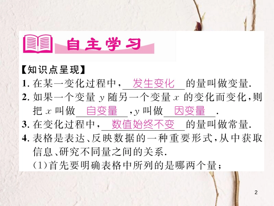七年级数学下册 第3章 变量之间的关系 1 用表格表示的变量间关系作业课件 （新版）北师大版_第2页
