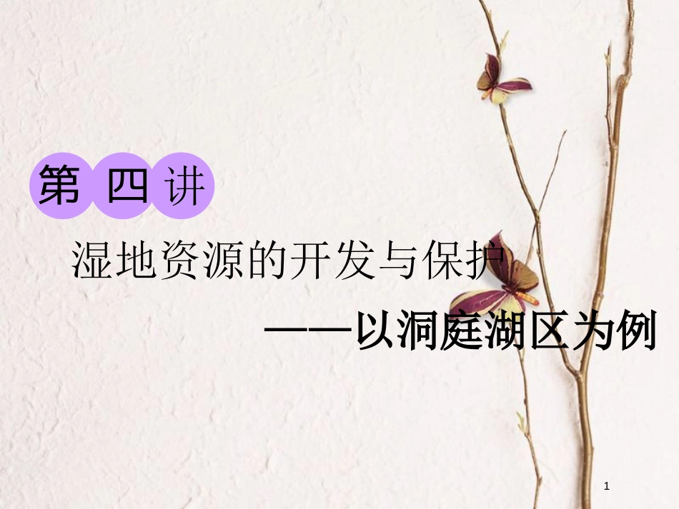 2019版高考地理大一轮复习 第三部分 第二章 区域可持续发展 第四讲 湿地资源的开发与保护——以洞庭湖区为例课件 湘教版(1)_第1页