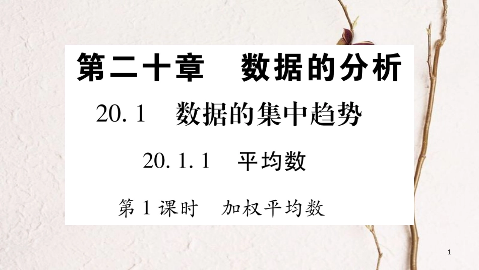 八年级数学下册 第20章 数据的分析 20.1.1 平均数习题课件 （新版）新人教版_第1页