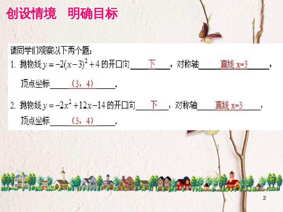九年级数学上册 第22章 二次函数 22.1 二次函数的图象和性质 第6课时 二次函数y=ax2+bx+c的图象课件 （新版）新人教版_第2页