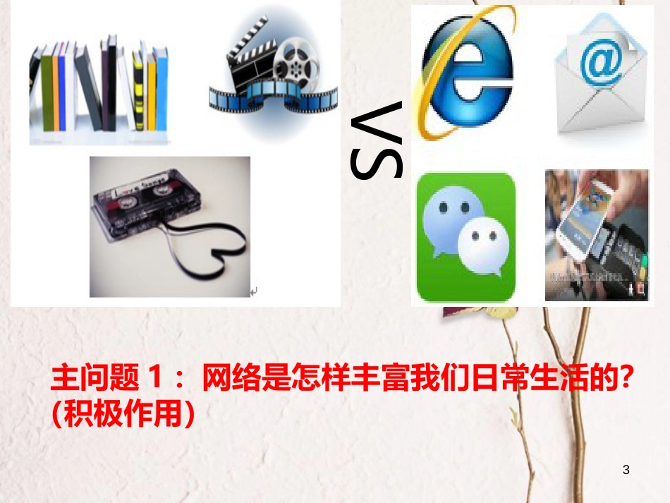 内蒙古鄂尔多斯市八年级道德与法治上册 第一单元 走进社会生活 第二课 网络生活新空间 第1框 网络改变世界课件 新人教版_第3页