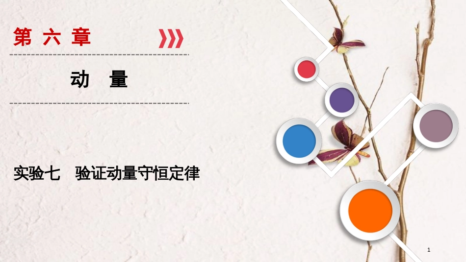 2019年高考物理大一轮复习 实验07 验证动量守恒定律课件 新人教版_第1页