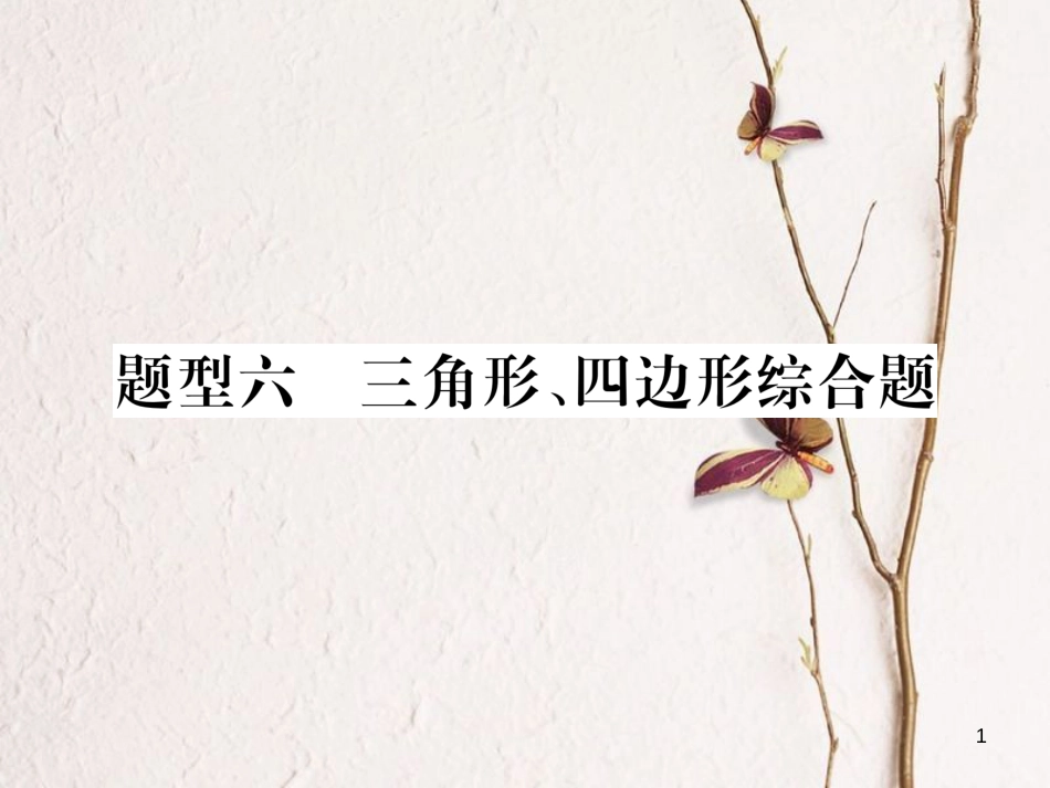 （青海专版）中考数学复习 第2编 专题突破篇 题型6 三角形、四边形综合题（精练）课件_第1页
