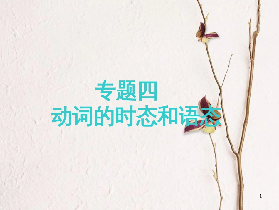 2019版高考英语一轮复习 语法专项 专题四 动词的时态和语态（二）课件 北师大版_第1页