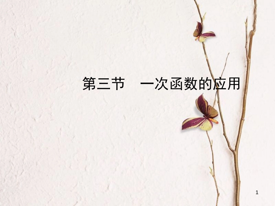 河北省中考数学总复习 第三章 函数 第三节 一次函数的应用课件_第1页