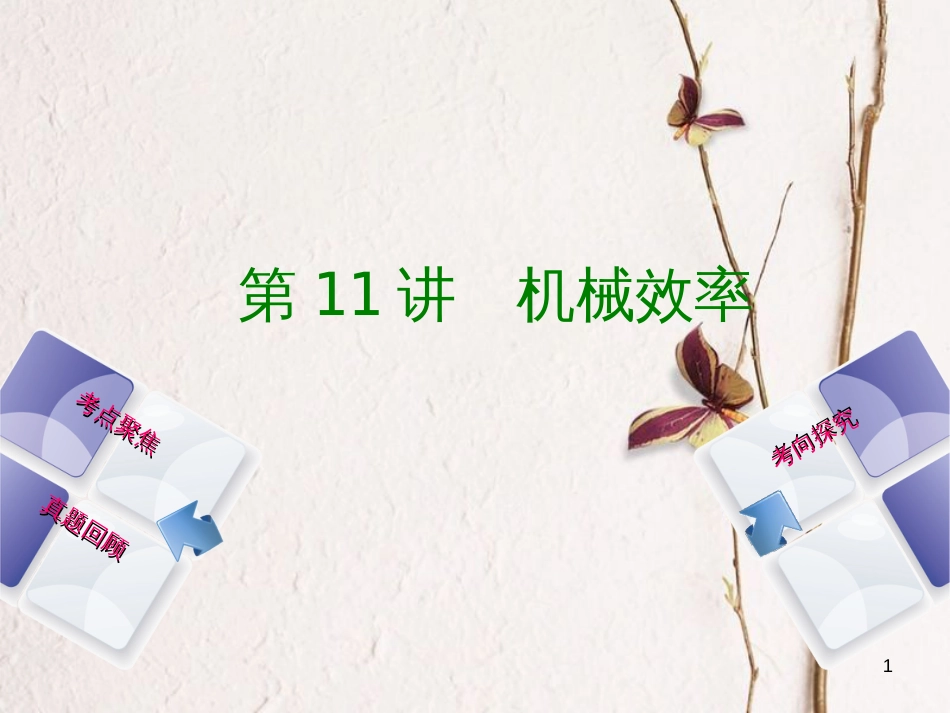 安徽省中考物理 教材复习 第11讲 机械效率课件_第1页