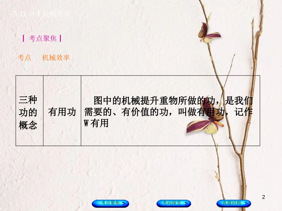 安徽省中考物理 教材复习 第11讲 机械效率课件_第2页