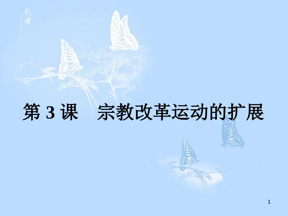 高中历史 第五单元 欧洲的宗教改革 第3课 宗教改革运动的扩展课件 新人教版选修1_第1页