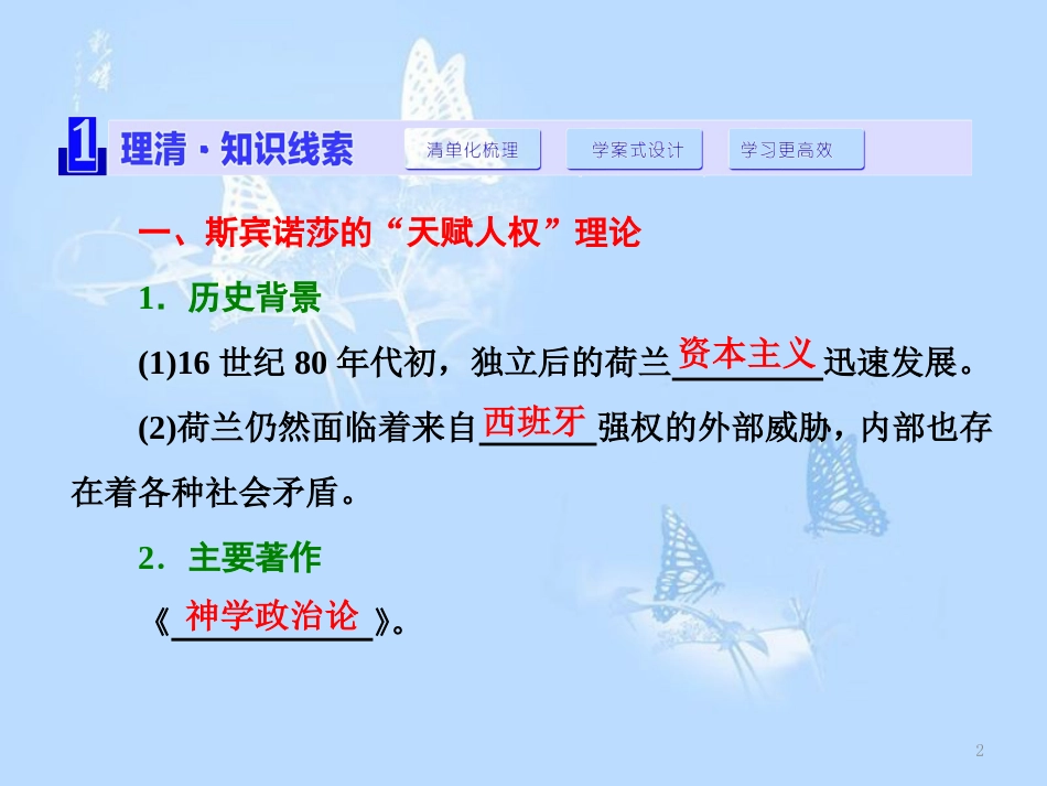 高中历史 专题1 民主与专制的思想渊源 二 近代民主理论的形成课件 人民版选修2_第2页