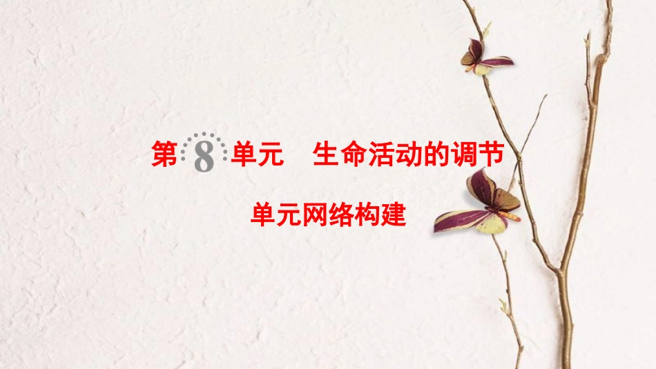 （全国版）2019版高考生物一轮复习 第8单元 生命活动的调节单元网络构建课件_第1页