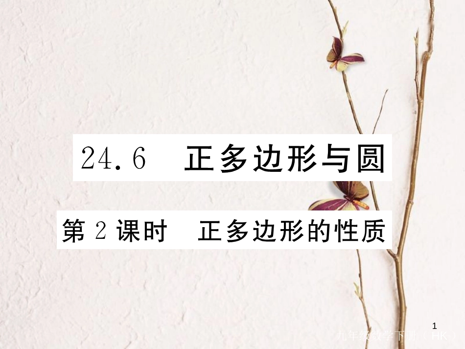九年级数学下册 第24章 圆 24.6 第2课时 正多边形的性质练习课件 （新版）沪科版_第1页