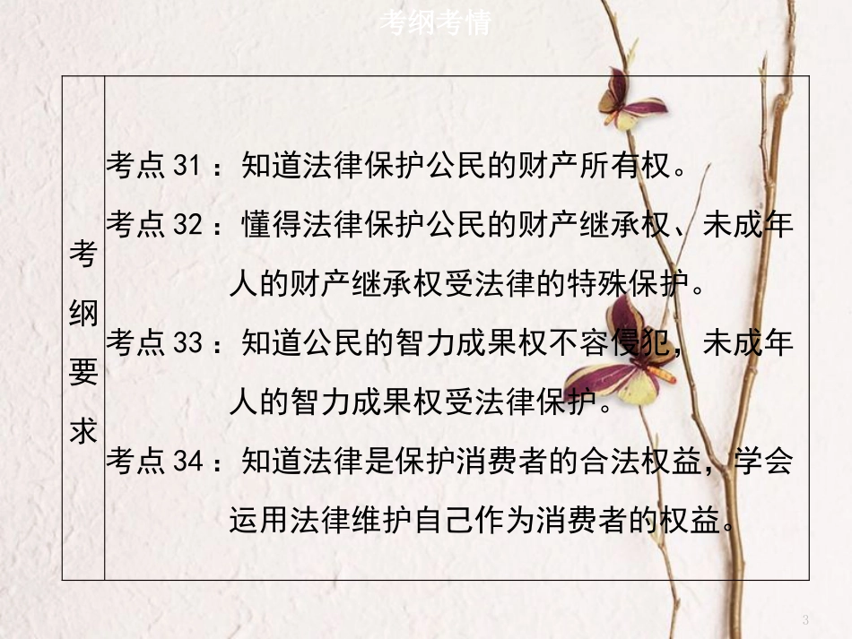 广东省中考政治 第二部分 我与他人和集体 专题九 保护财产 理性消费复习课件_第3页