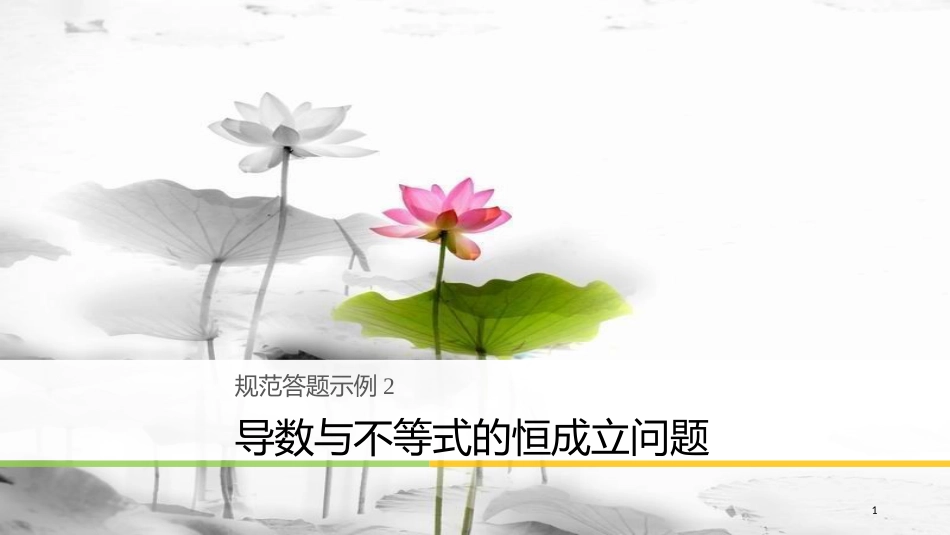 年高考数学二轮复习 规范答题示例2 导数与不等式的恒成立问题课件 理_第1页