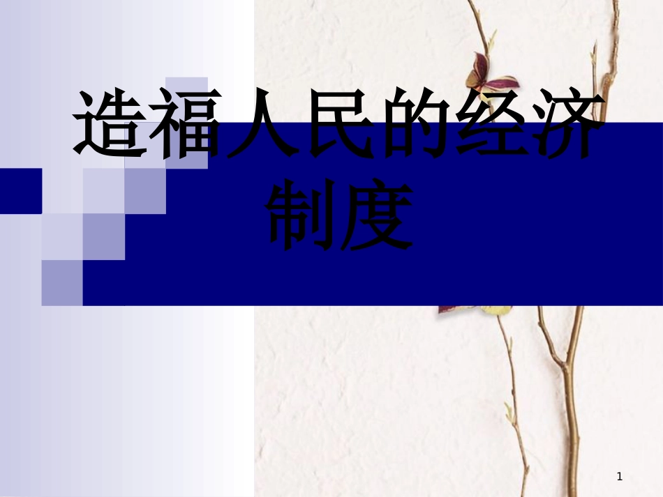 九年级政治全册 第三单元 融入社会 肩负使命 第七课 关注经济发展 第1框《造福人民的经济制度》课件 新人教版_第1页