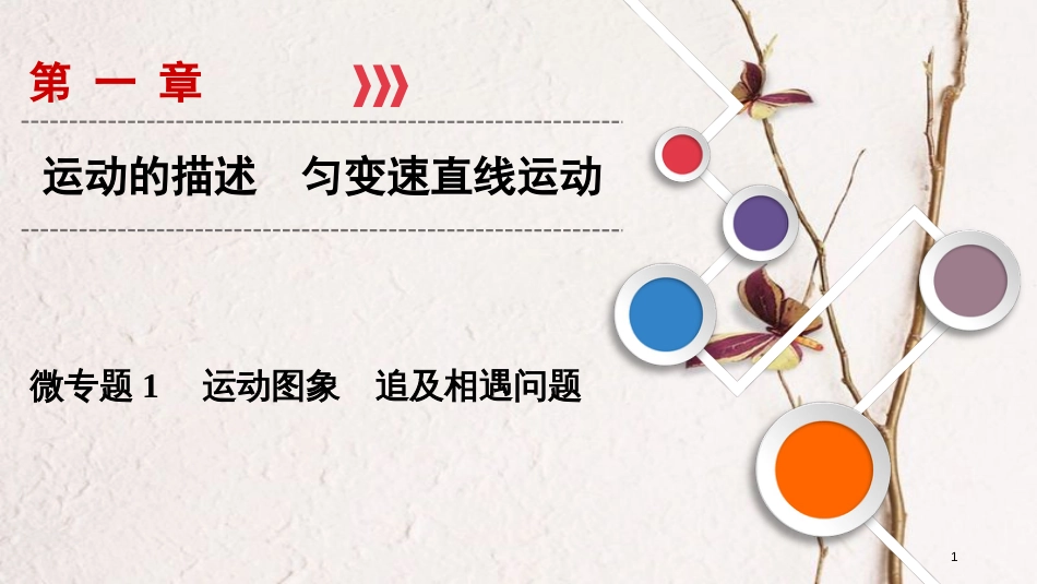 2019年高考物理大一轮复习 微专题01 运动图象 追及相遇问题课件 新人教版_第1页