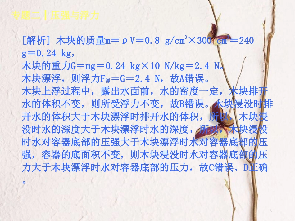 中考物理复习 第二单元 声现象 专题2 压强与浮力课件_第3页