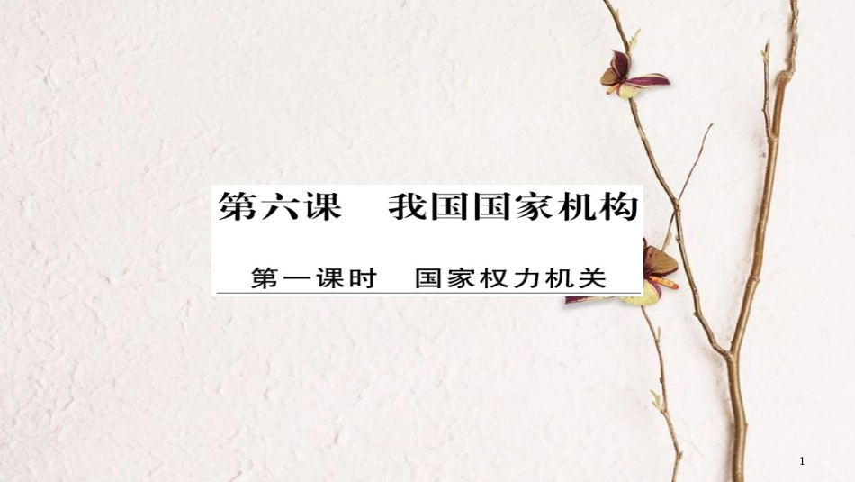 八年级道德与法治下册 第三单元 人民当家作主 第六课 我国国家机构 第1框 国家权力机关习题课件 新人教版_第1页