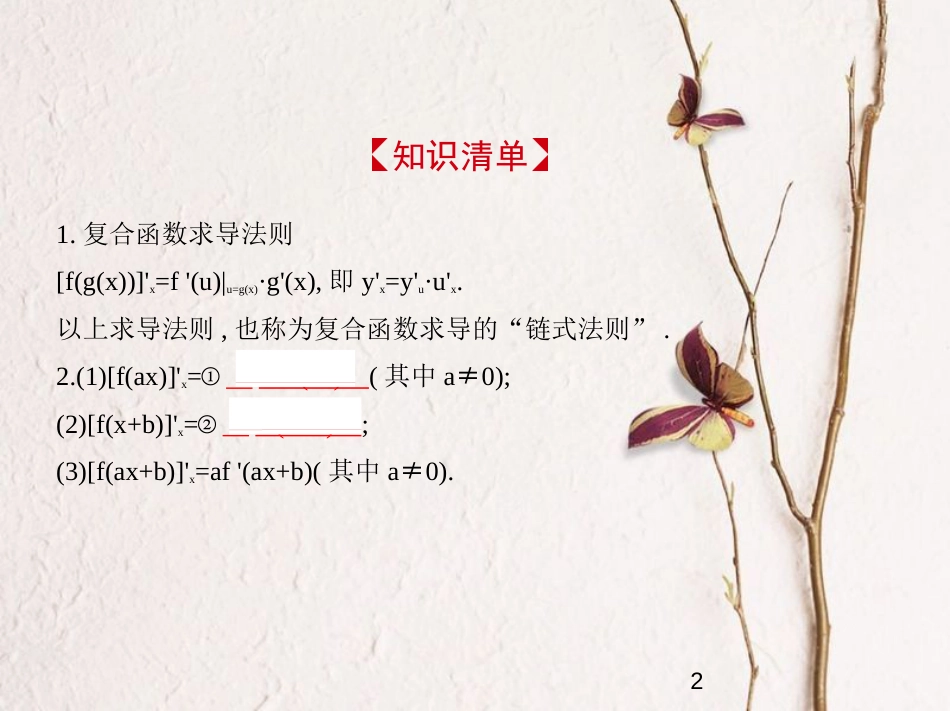 （江苏专版）2019版高考数学一轮复习 第十八章 简单的复合函数的导数课件_第2页