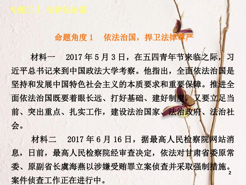 （呼伦贝尔兴安盟专版）中考政治复习方案 专题突破篇三 法律法治篇课件_第2页