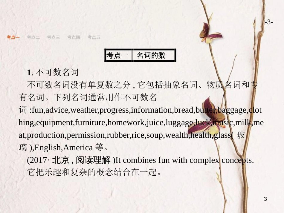 （浙江专用）2019届高三英语一轮复习 专题1 名词和冠词课件 新人教版_第3页
