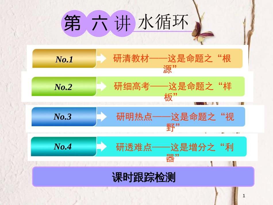 2019版高考地理大一轮复习 第一部分 第二章 自然环境中的物质运动和能量交换 第六讲 水循环课件 湘教版_第1页