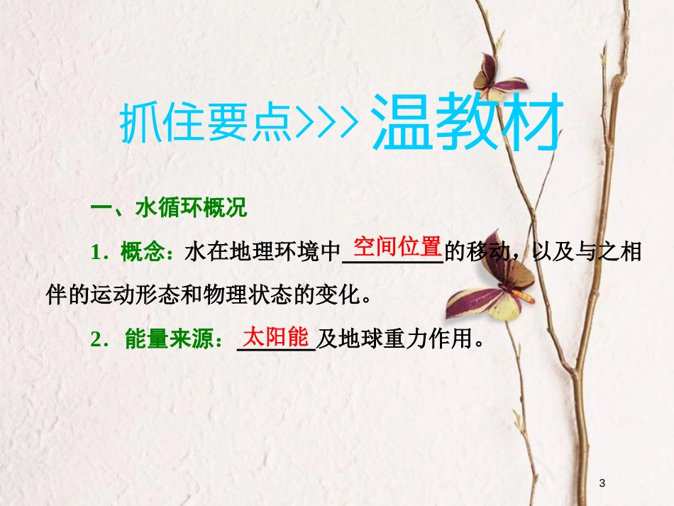 2019版高考地理大一轮复习 第一部分 第二章 自然环境中的物质运动和能量交换 第六讲 水循环课件 湘教版_第3页