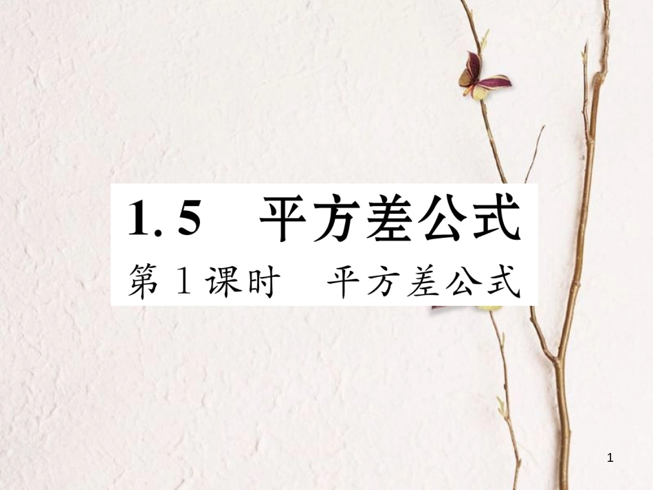 七年级数学下册 第1章 整式的乘除 1.5 平方差公式 第1课时 平方差公式作业课件 （新版）北师大版_第1页