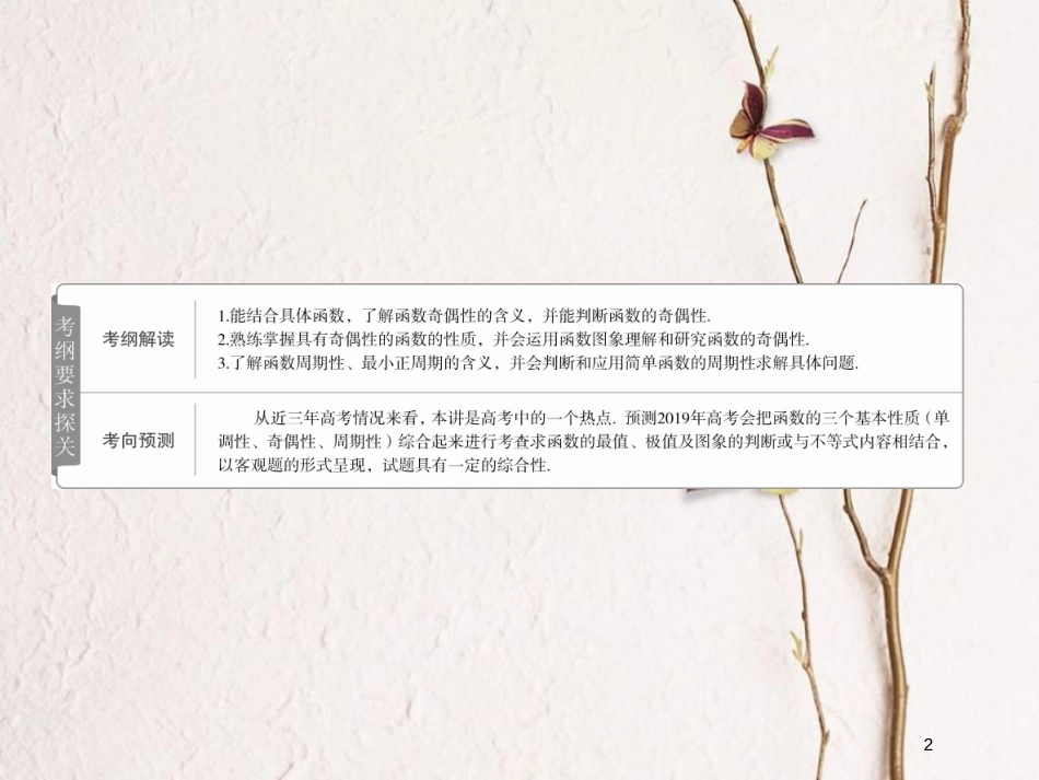 2019版高考数学一轮复习 第2章 函数、导数及其应用 2.3 函数的奇偶性与周期性课件 文_第2页