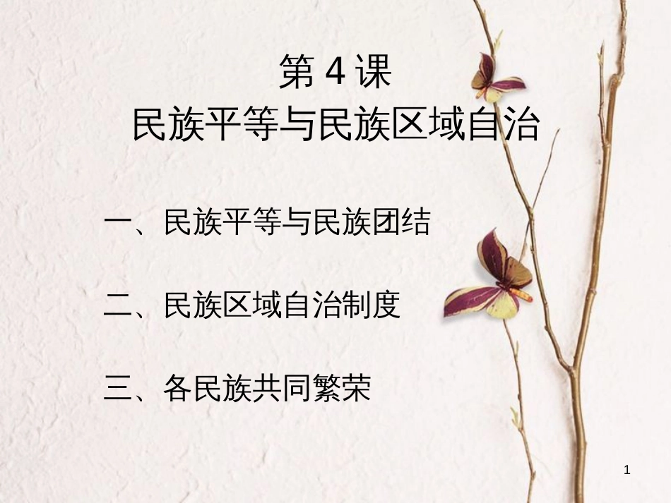 八年级历史下册 第一单元 中华人民共和国成立和向社会主义过渡 第四课《民族团结与民族区域自治》课件2 华东师大版_第1页