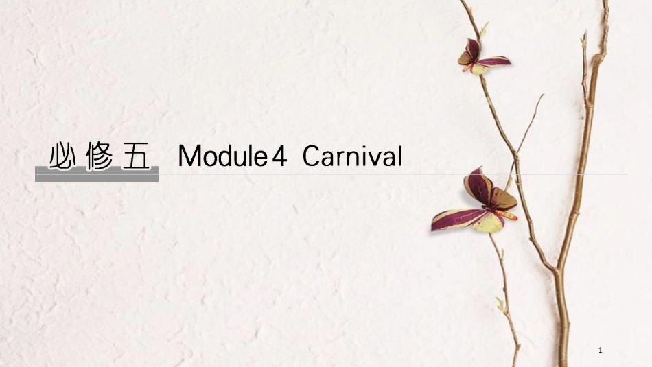 2019版高考英语大一轮复习 第一部分 Module 4 Carnival课件 外研版必修5(1)_第1页