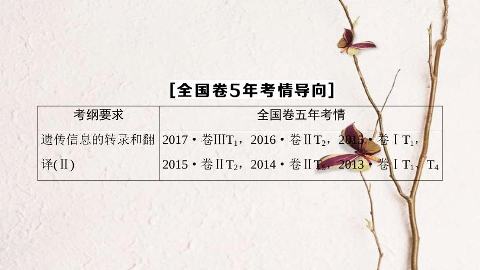 2019版高考生物一轮复习 第6单元 遗传的分子基础 第3讲 基因控制蛋白质的合成课件 苏教版_第3页