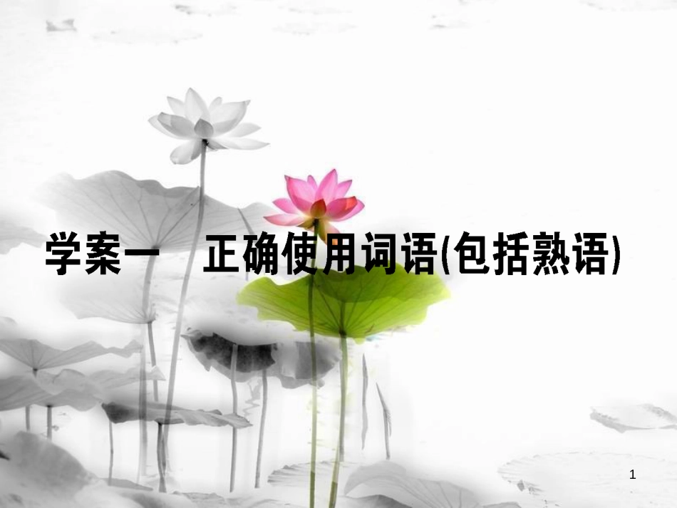 届高考语文二轮复习 专题九 语言文字应用 1 正确使用词语（包括熟语）课件_第1页