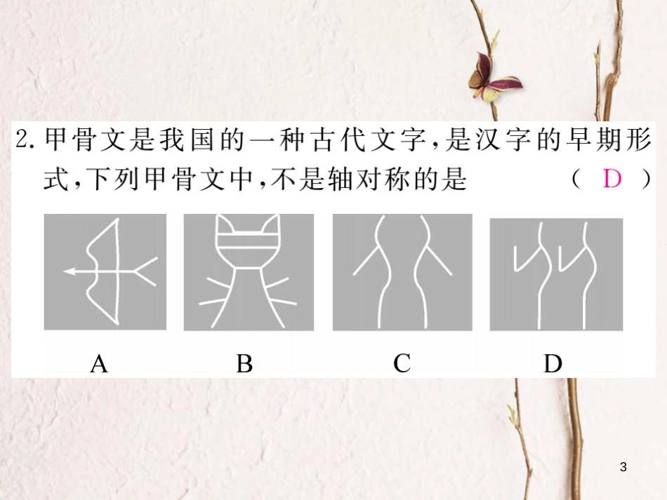 七年级数学下册 第五章 生活中的轴对称 5.1 轴对称现象练习课件 （新版）北师大版_第3页